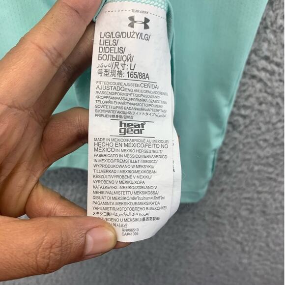 UNDER ARMOUR Womens Heat Gear Long Sleeve Activewear Top - Mint Green Sz Large - Picture 5 of 11